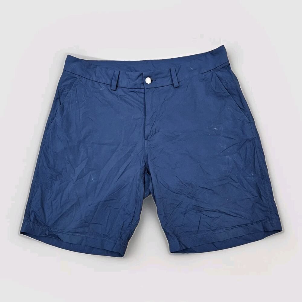 Lululemon Shorts Mens 34 Navy Commission ABC Performance Flat Front Lightweight